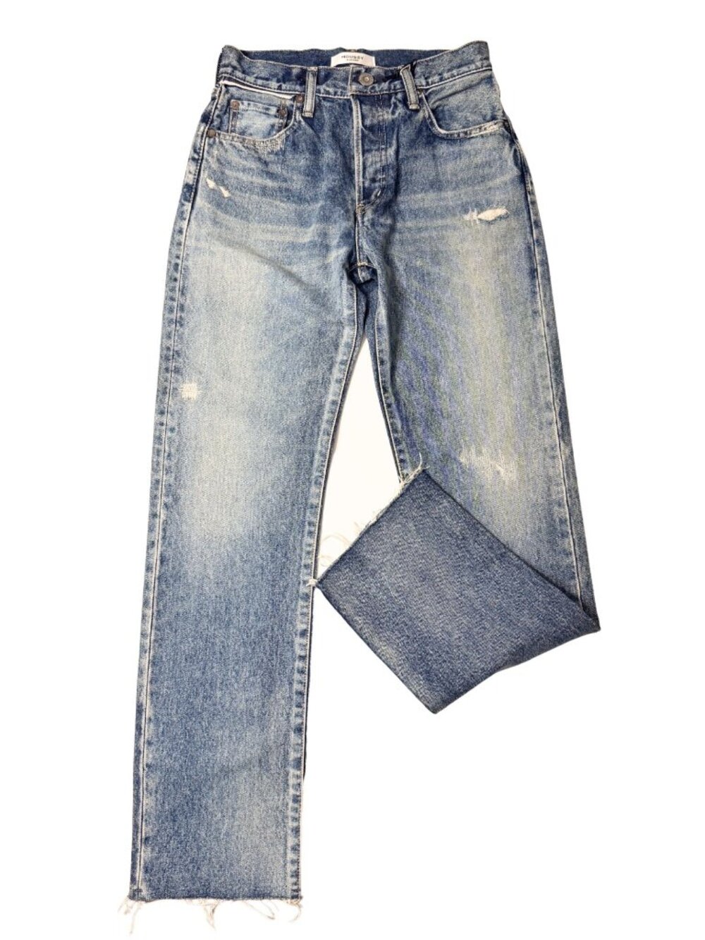 MOUSSY Vintage MV Sundown Straight Jeans 24 Made in Japan 100% Cotton NWT - Picture 2 of 16